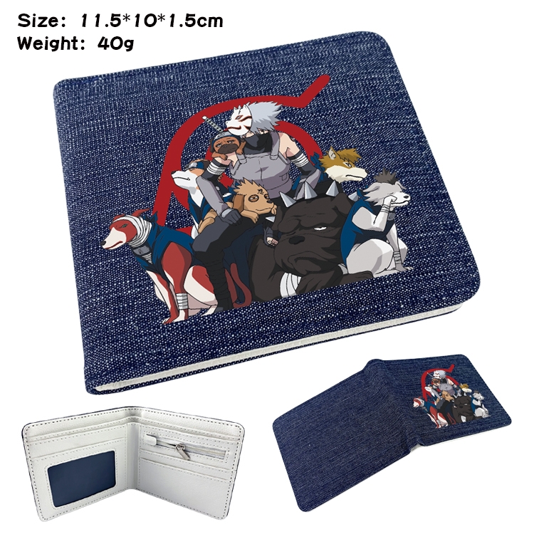 Naruto Anime Peripheral Denim Coloring Book Wallet 11.5X10X1.5CM 40g