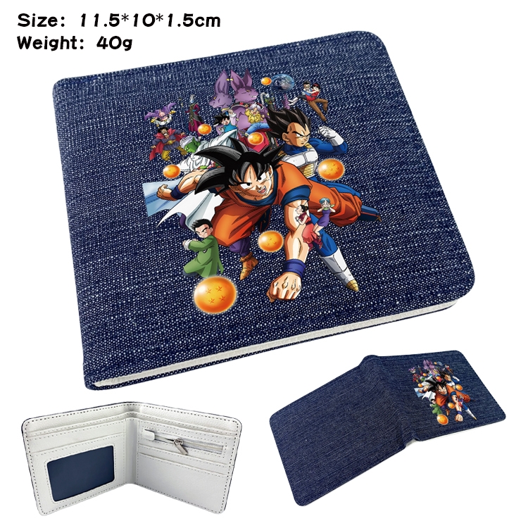 DRAGON BALL Anime Peripheral Denim Coloring Book Wallet 11.5X10X1.5CM 40g