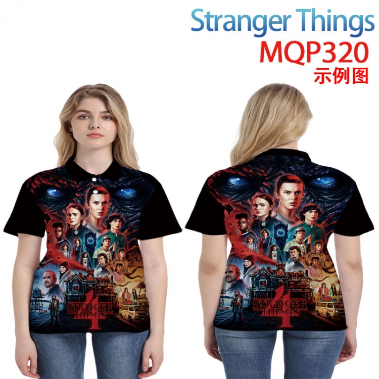 Stranger Things Anime Peripheral Full Color POLO Shirt Lapel Short Sleeve T-Shirt from M to 3XL MQP 320