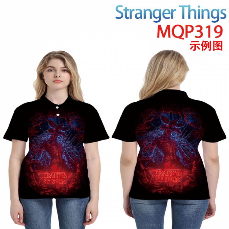 Stranger Things Anime Peripheral Full Color POLO Shirt Lapel Short Sleeve T-Shirt from M to 3XL MQP 319