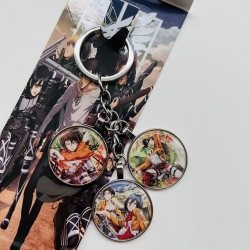 Shingeki no Kyojin Anime Cartoon 3 Pendant metal Keychain Bag Pendant