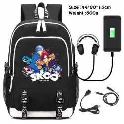 SK∞ Canvas Double Shoulder Whi...