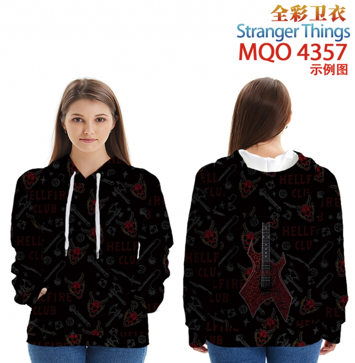 Stranger Things Long Sleeve Hooded Full Color Patch Pocket Sweatshirt from XXS to 4XL MQO-4357