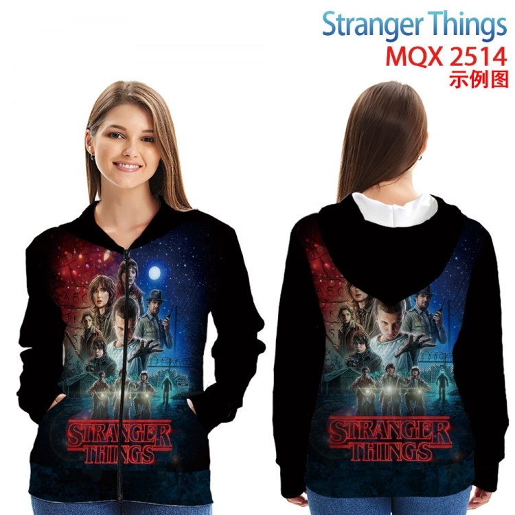 Stranger Things Anime Zip patch pocket sweatshirt jacket Hoodie from 2XS to 4XL MQX 2514