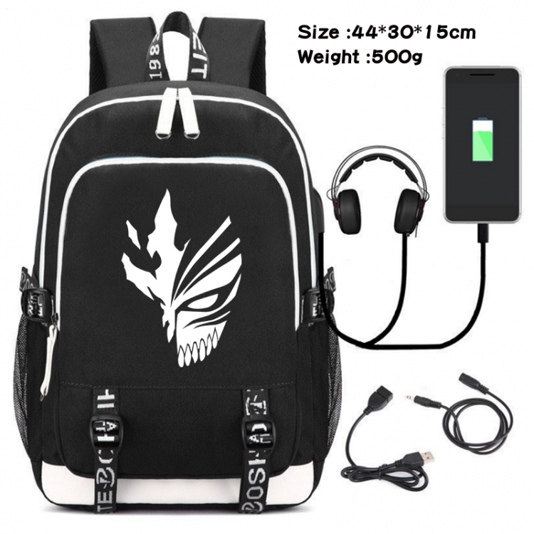 Bleach Canvas Double Shoulder White Zipper Data Backpack Waterproof School Bag 44X30X15CM 500G