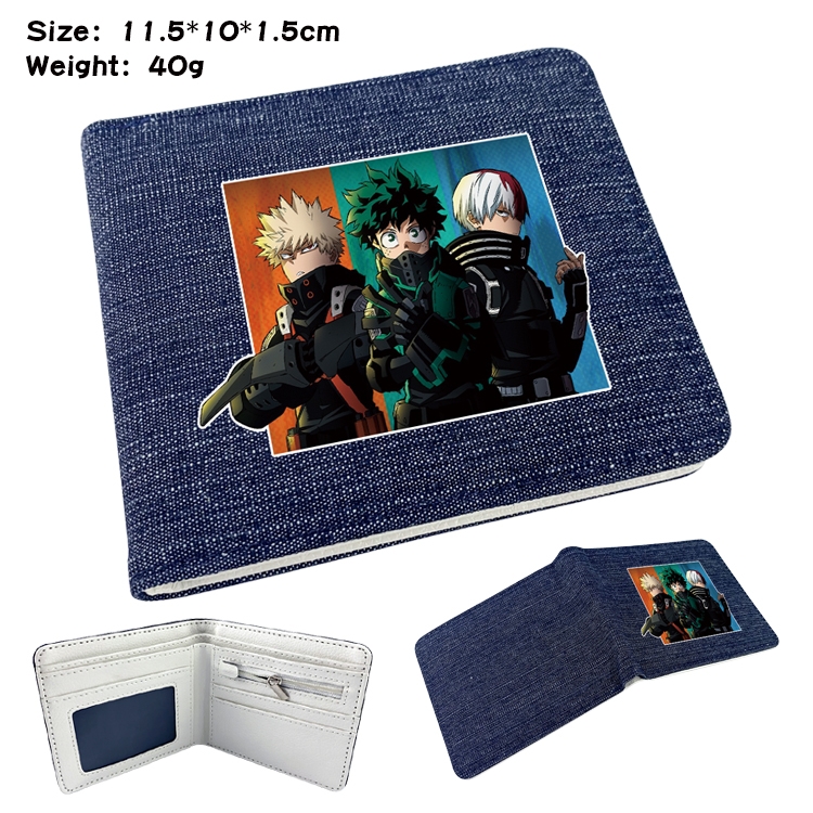 My Hero Academia Anime Peripheral Denim Coloring Book Wallet 11.5X10X1.5CM 40g
