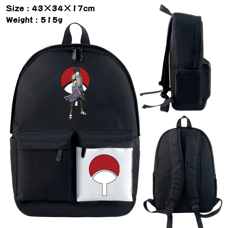 Naruto Anime Black and White Classic Waterproof Canvas Backpack 43X34X17CM