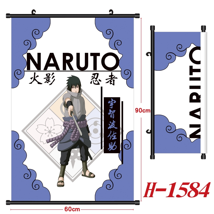 Naruto Anime Black Plastic Rod Canvas Painting 60X90CM H-1584