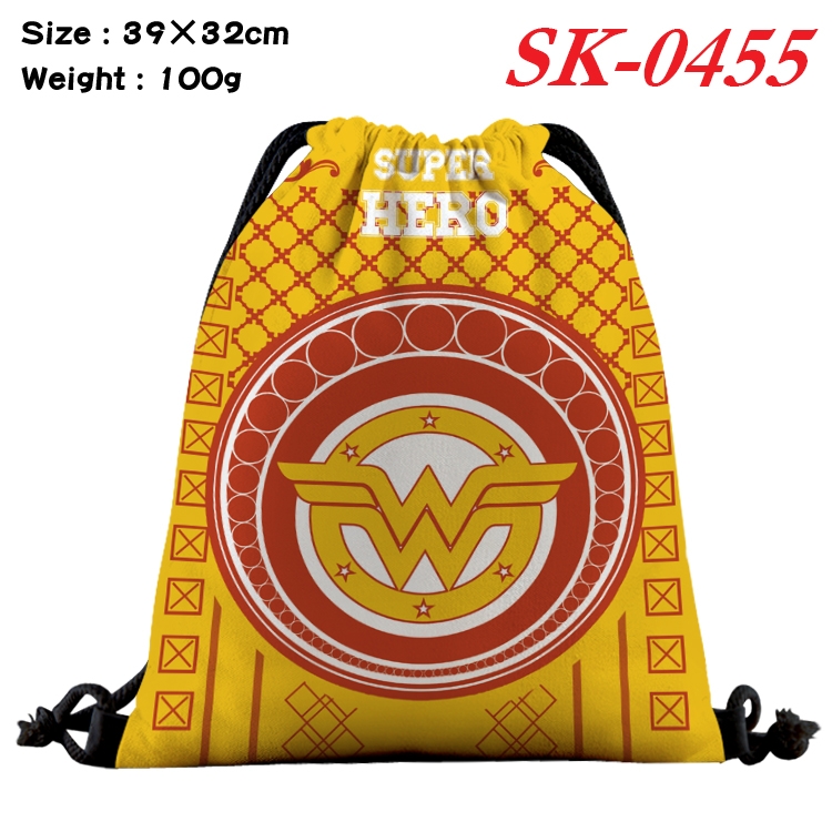 wonder woman cartoon Waterproof Nylon Full Color Drawstring Pocket 39x32cm SK-0455