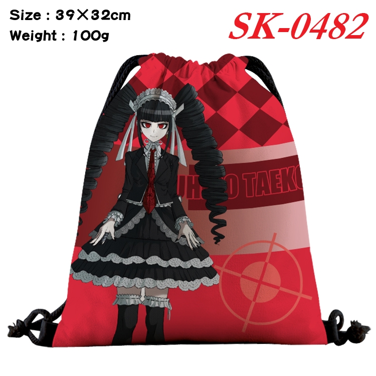 Dangan-Ronpa cartoon Waterproof Nylon Full Color Drawstring Pocket 39x32cm  SK-0482