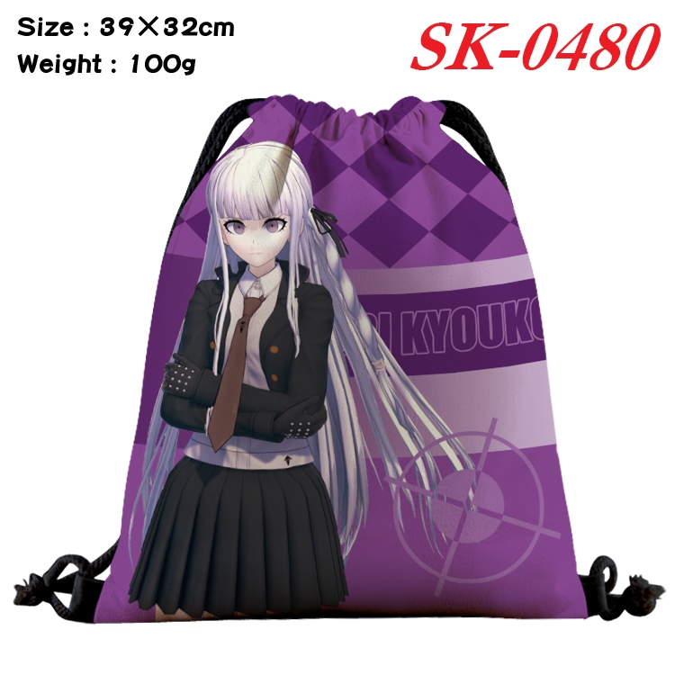 Dangan-Ronpa cartoon Waterproof Nylon Full Color Drawstring Pocket 39x32cm  SK-0480