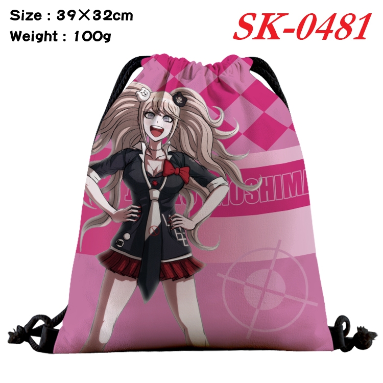 Dangan-Ronpa cartoon Waterproof Nylon Full Color Drawstring Pocket 39x32cm SK-0481