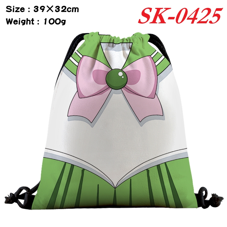 sailormoon cartoon Waterproof Nylon Full Color Drawstring Pocket 39x32cm SK-0425