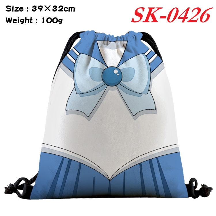 sailormoon cartoon Waterproof Nylon Full Color Drawstring Pocket 39x32cm SK-0426