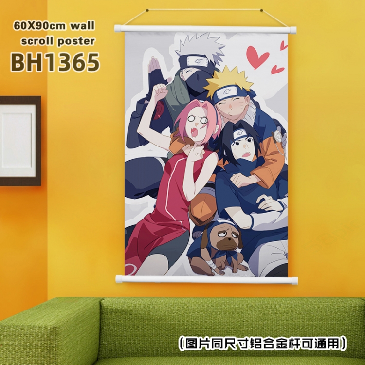 Naruto  Anime White Plastic rod Cloth painting Wall Scroll 60X90CM BH1365