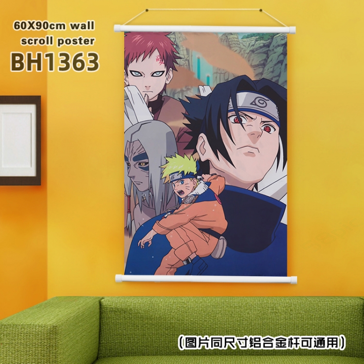 Naruto Anime White Plastic rod Cloth painting Wall Scroll 60X90CM BH1363