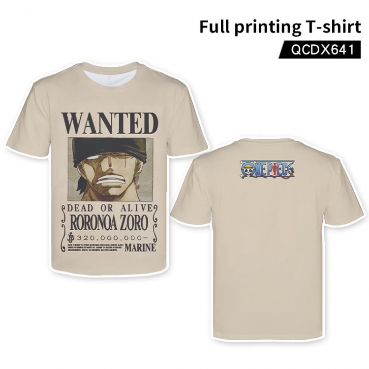 One Piece Anime full-color short-sleeved T-shirt support single style customization QCDX641