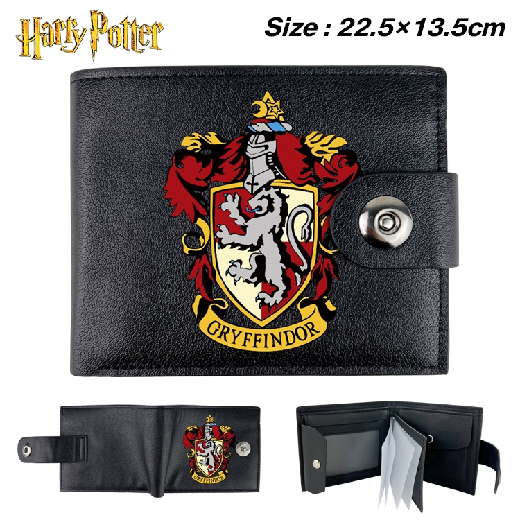 Harry Potter Anime Leather Magnetic Buckle Two-fold Card Holder Wallet 22.5X13.5CM