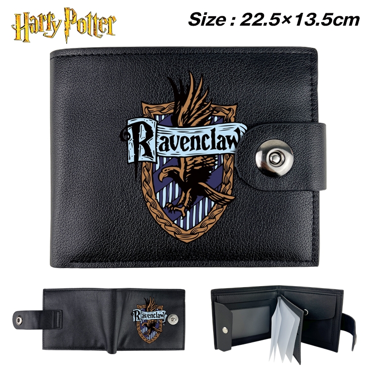 Harry Potter Anime Leather Magnetic Buckle Two-fold Card Holder Wallet 22.5X13.5CM