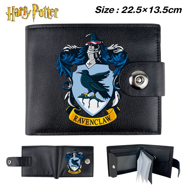 Harry Potter Anime Leather Magnetic Buckle Two-fold Card Holder Wallet 22.5X13.5CM