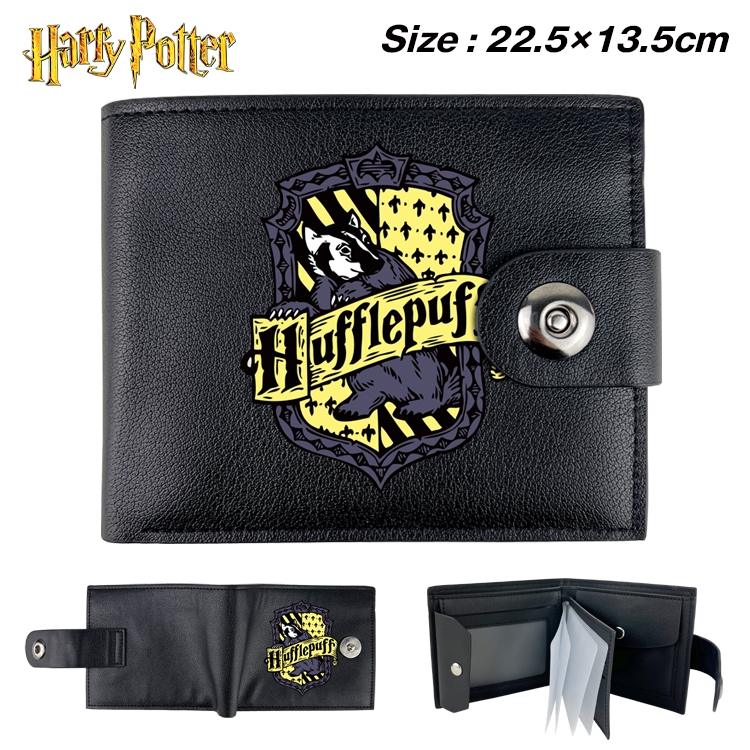 Harry Potter Anime Leather Magnetic Buckle Two-fold Card Holder Wallet 22.5X13.5CM