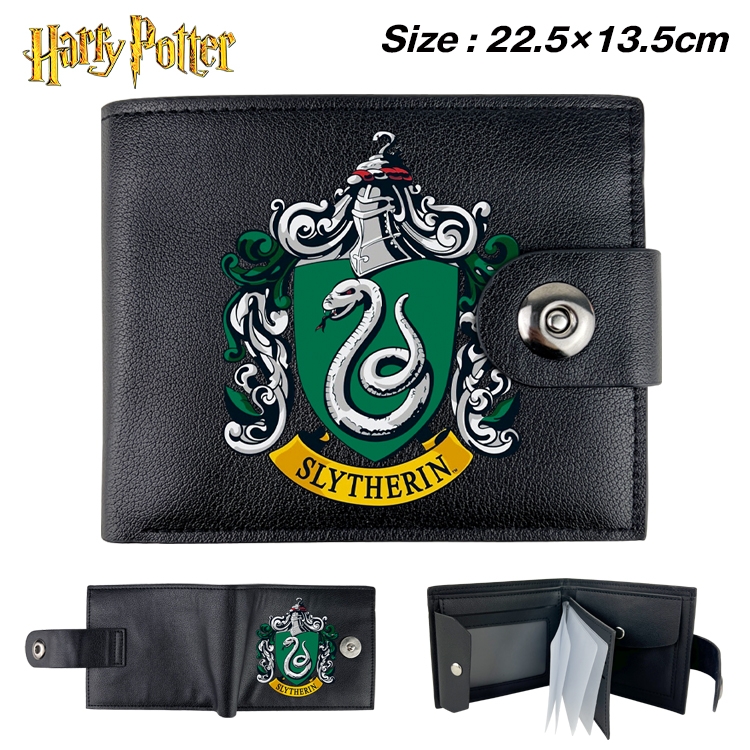 Harry Potter Anime Leather Magnetic Buckle Two-fold Card Holder Wallet 22.5X13.5CM