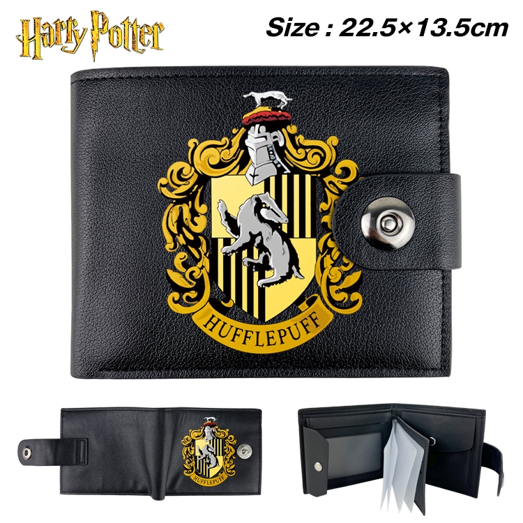 Harry Potter Anime Leather Magnetic Buckle Two-fold Card Holder Wallet 22.5X13.5CM