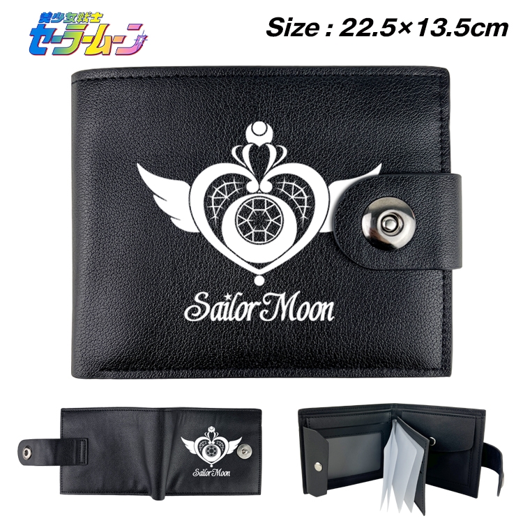 sailormoon Anime Leather Magnetic Buckle Two-fold Card Holder Wallet 22.5X13.5CM