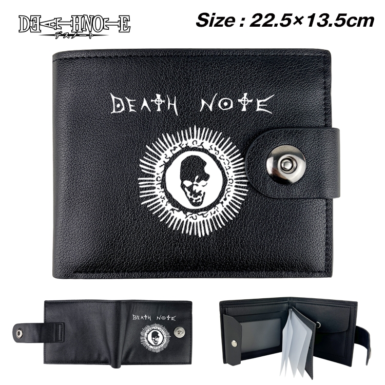 Death note Anime Leather Magnetic Buckle Two-fold Card Holder Wallet 22.5X13.5CM