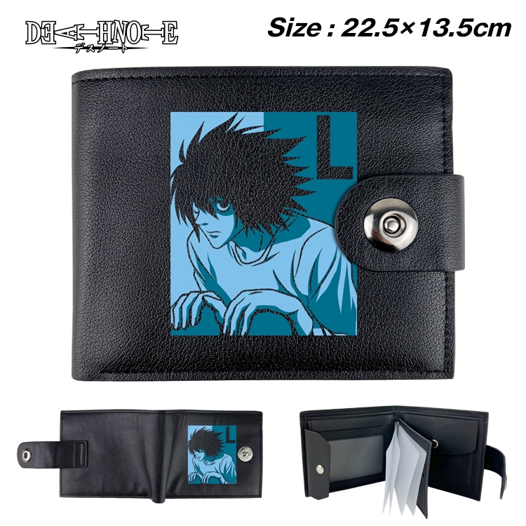 Death note Anime Leather Magnetic Buckle Two-fold Card Holder Wallet 22.5X13.5CM