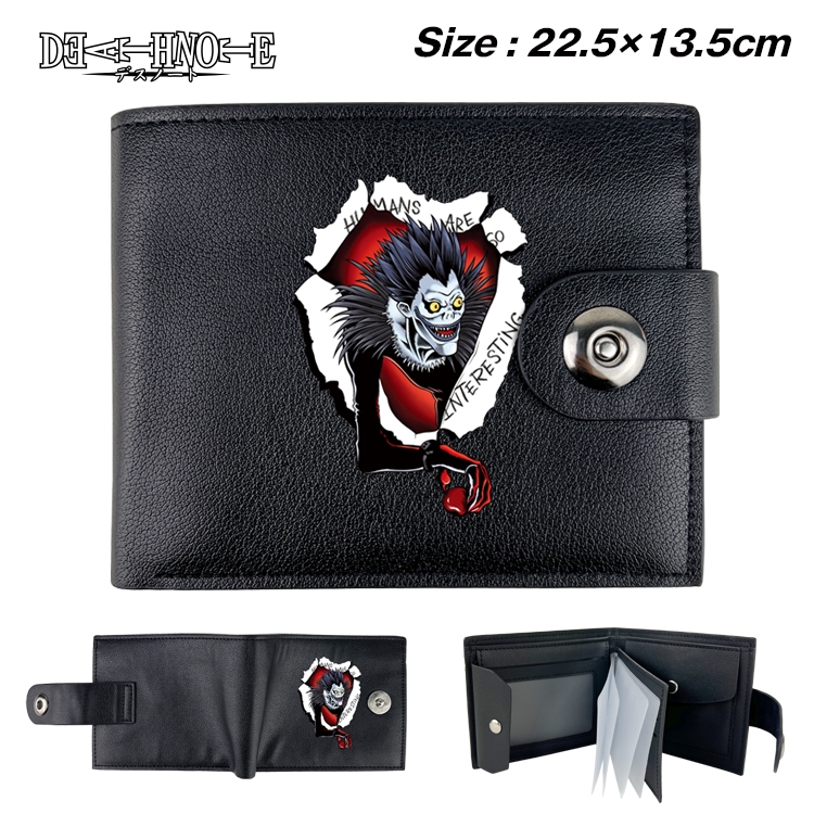 Death note Anime Leather Magnetic Buckle Two-fold Card Holder Wallet 22.5X13.5CM