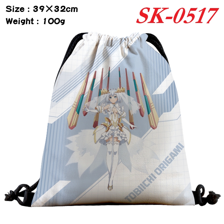 Date-A-Live Waterproof Nylon Full Color Drawstring Backpack 39x32cm 100g SK-0517