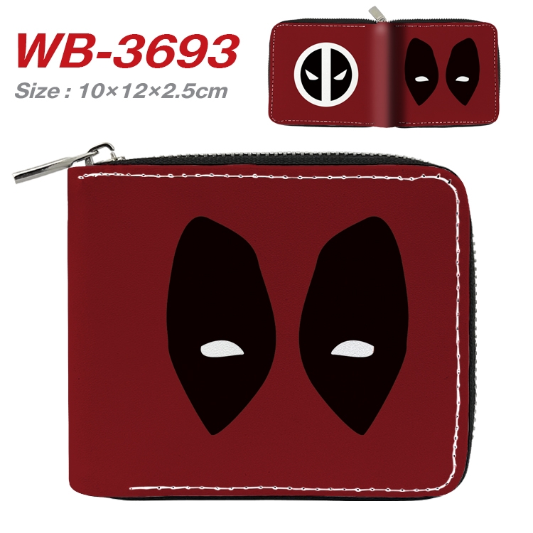 Super hero Movie star full color pu all-inclusive zipper short wallet 10X12X2.5CM WB-3693A