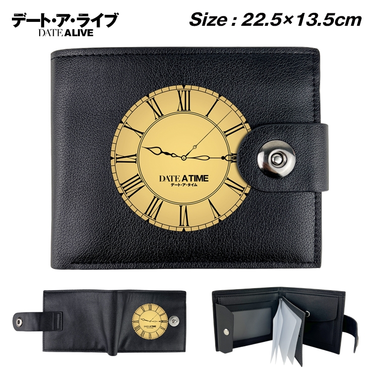 Date-A-Live Anime Leather Magnetic Buckle Two-fold Card Holder Wallet 22.5X13.5CM 