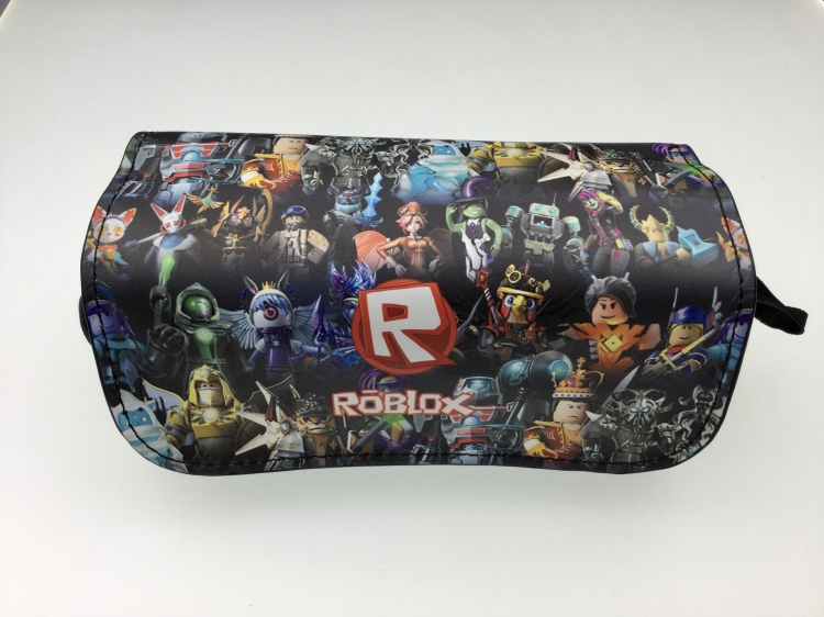 Roblox Double zipper PU student stationery box pencil case 20X10X7.5M