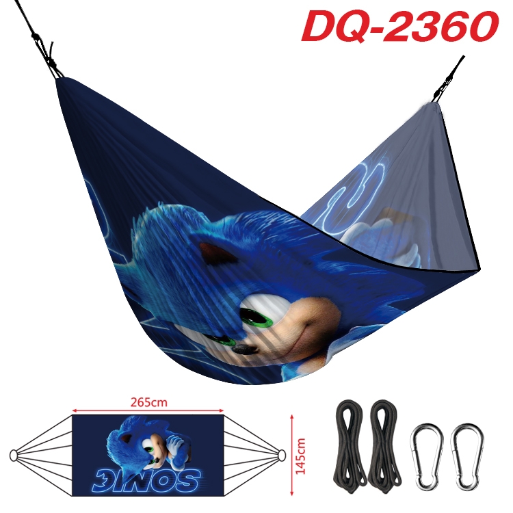 Sonic the Hedgehog Outdoor full color watermark printing hammock 265x145cm DQ-2360