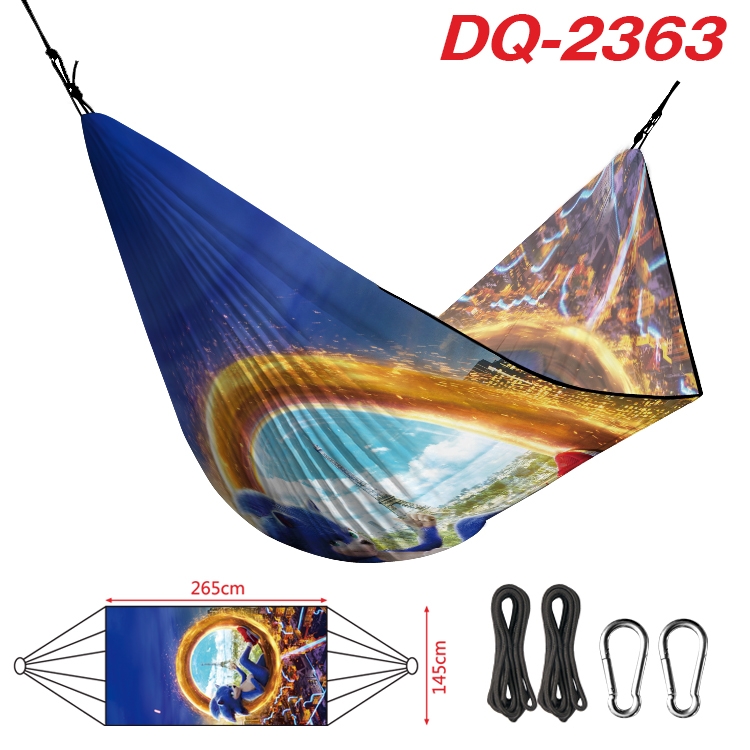 Sonic the Hedgehog Outdoor full color watermark printing hammock 265x145cm DQ-2363
