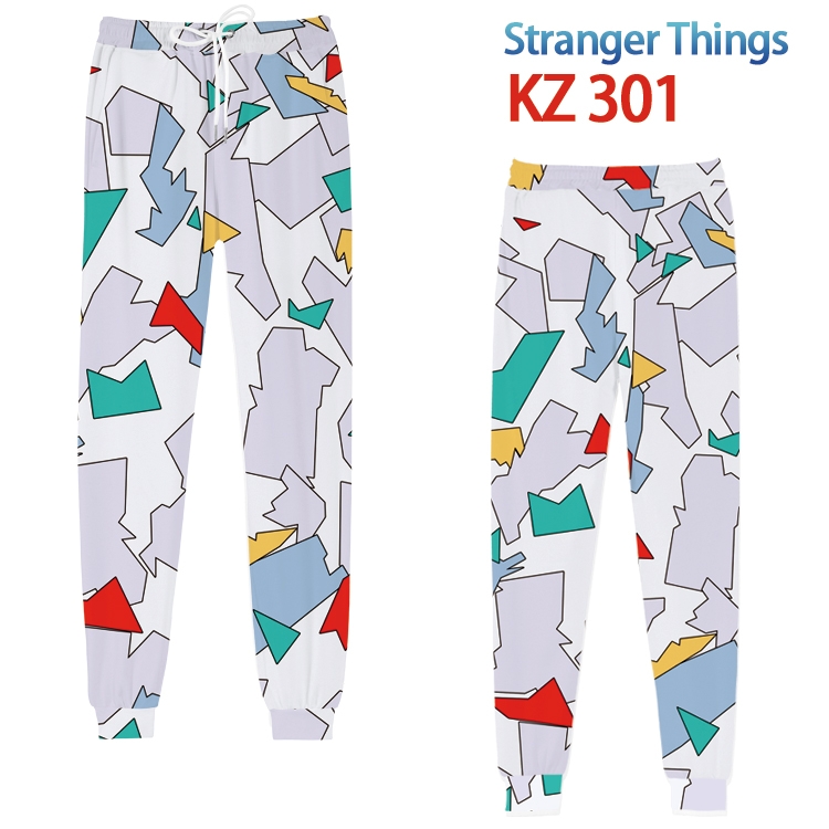 Stranger Things Anime digital 3D trousers full color trousers from XS to 4XL KZ01