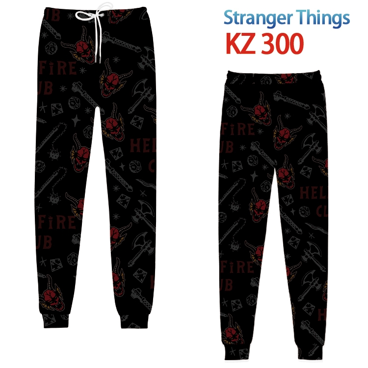 Stranger Things Anime digital 3D trousers full color trousers from XS to 4XL  KZ00