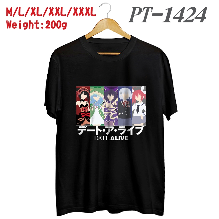 Date-A-Live Anime Cotton Color Book Print Short Sleeve T-Shirt from M to 3XL PT1424