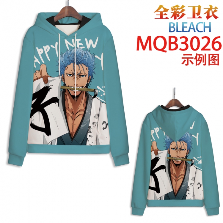 Bleach Full color hooded sweatshirt without zipper pocket from XXS to 4XL  MQB-3026