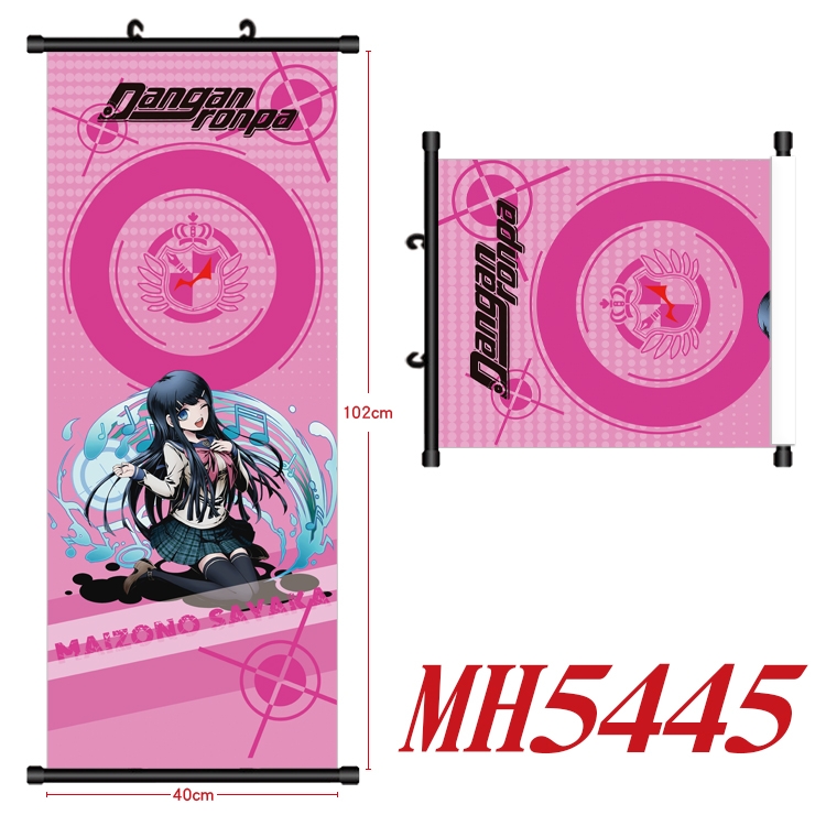 Dangan-Ronpa Anime black Plastic rod Cloth painting Wall Scroll 40X102CM MH5445