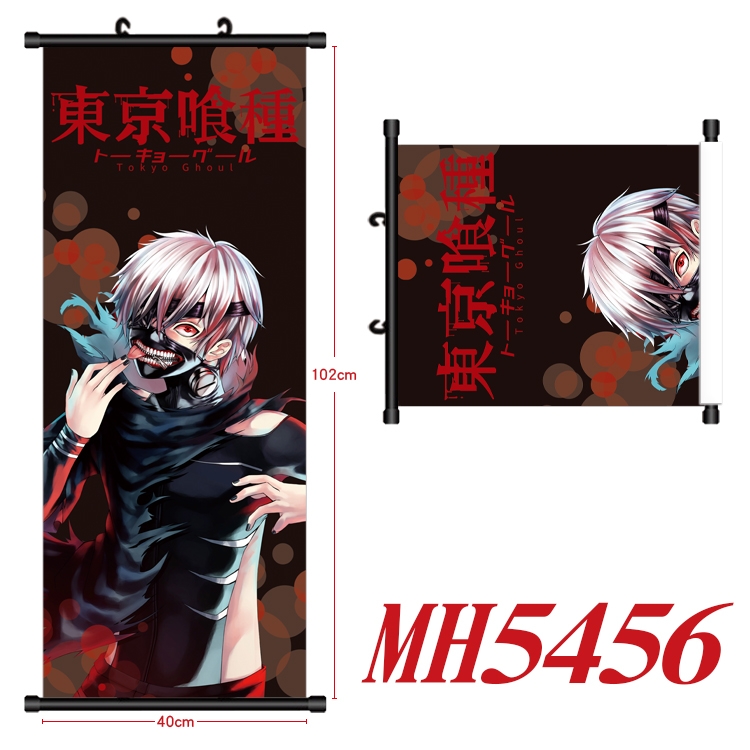 Tokyo Ghoul Anime black Plastic rod Cloth painting Wall Scroll 40X102CM  MH5456