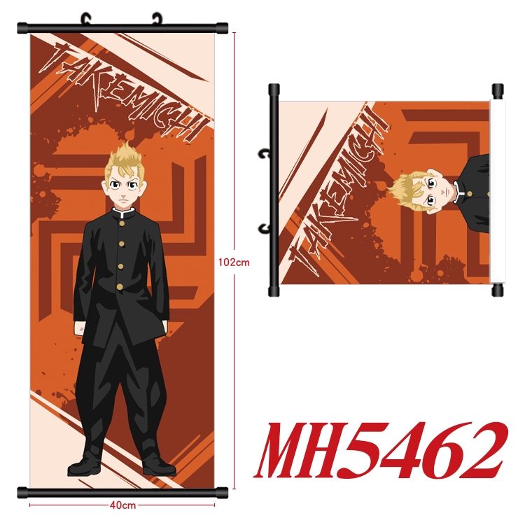 Tokyo Revengers Anime black Plastic rod Cloth painting Wall Scroll 40X102CM MH5462