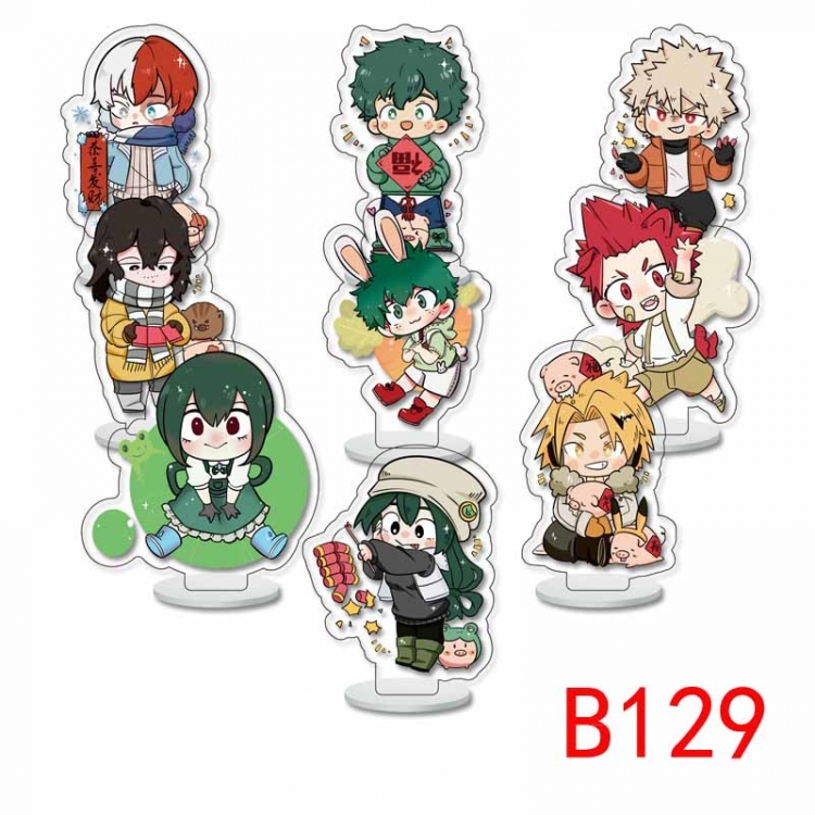 My Hero Academia Anime Character acrylic Small Standing Plates  Keychain 6cm a set of 9 B129