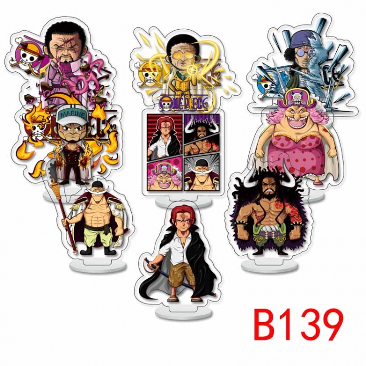 One Piece Anime Character acrylic Small Standing Plates  Keychain 6cm a set of 9 B139