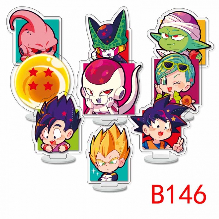 DRAGON BALL Anime Character acrylic Small Standing Plates  Keychain 6cm a set of 9 B146