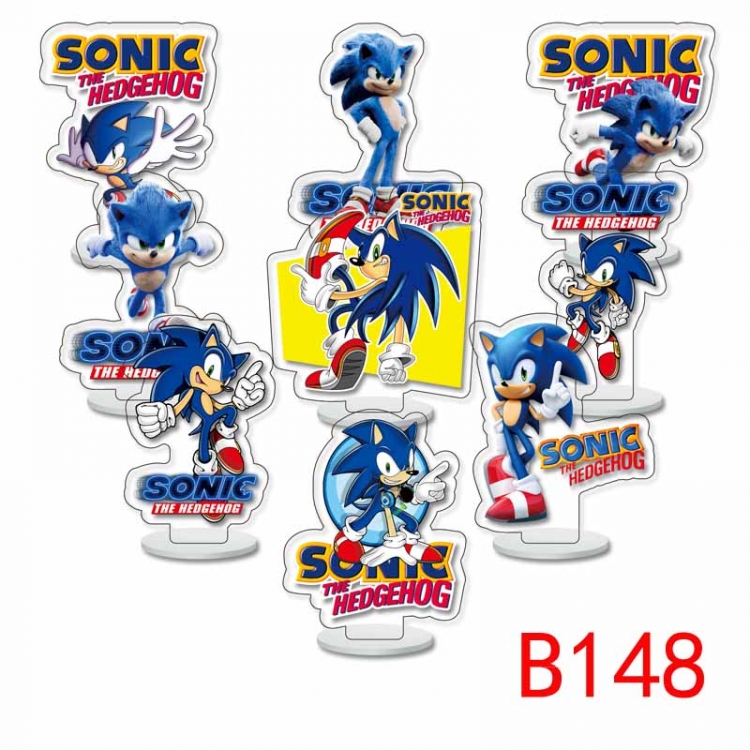Sonic the Hedgehog Anime Character acrylic Small Standing Plates  Keychain 6cm a set of 9 B148