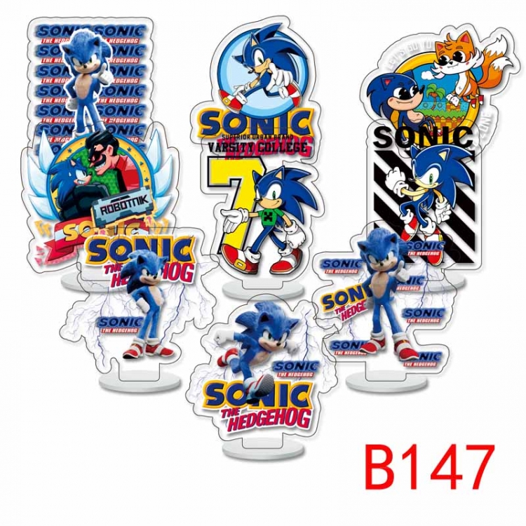 Sonic the Hedgehog Anime Character acrylic Small Standing Plates  Keychain 6cm a set of 9 B147