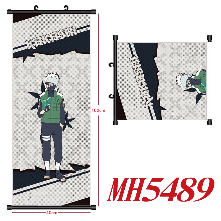 Naruto Anime black Plastic rod Cloth painting Wall Scroll 40X102CM MH5489